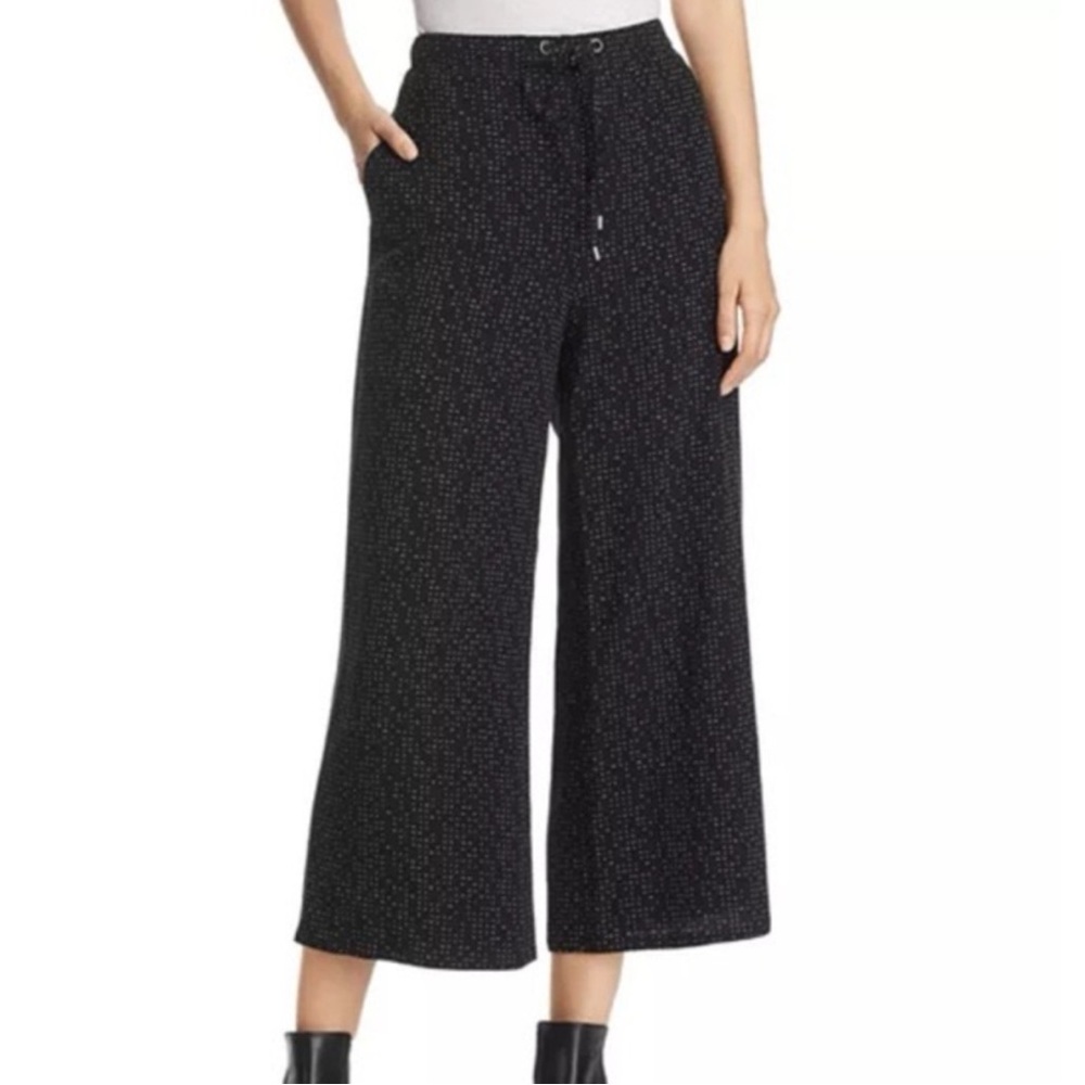 Eileen Fisher Black Morse Code Wide‎ Leg Pants